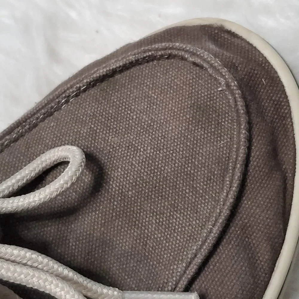 Y2K Mens Faded Glory Canvas Boat Shoes, Slip Ons, Deck Shoes, 8